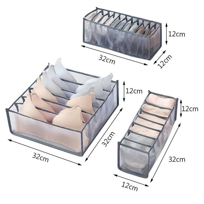 CEV Kotak Sekat Pakaian Organizer Storage Bra Box 7 Grid