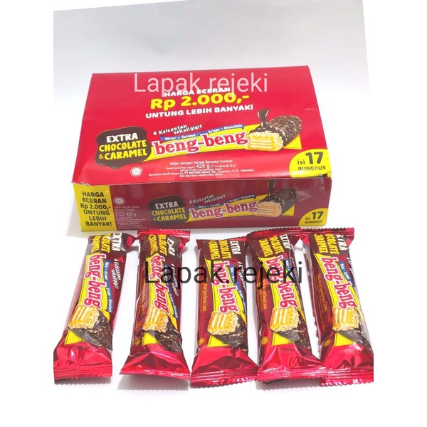 

Makanan Ringan Cemilan Instan Wafer Coklat Karamel Beng-beng 17pcs / BengBeng Cokelat