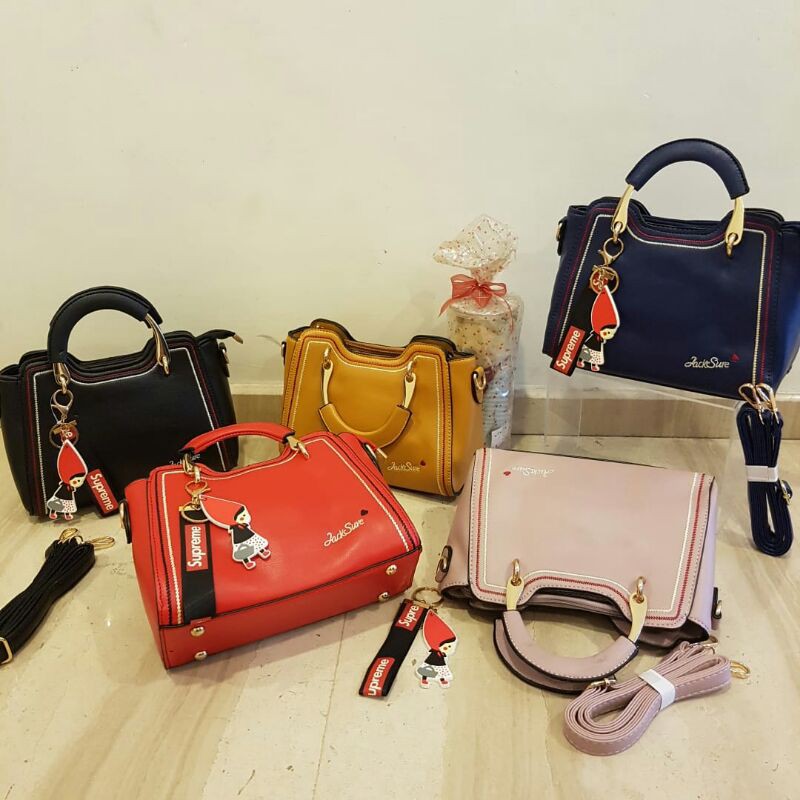 Diskon! Tas Cewek Import Top Handle Bag Wanita Bisa Selempang Bonus Gantungan 932 Murah