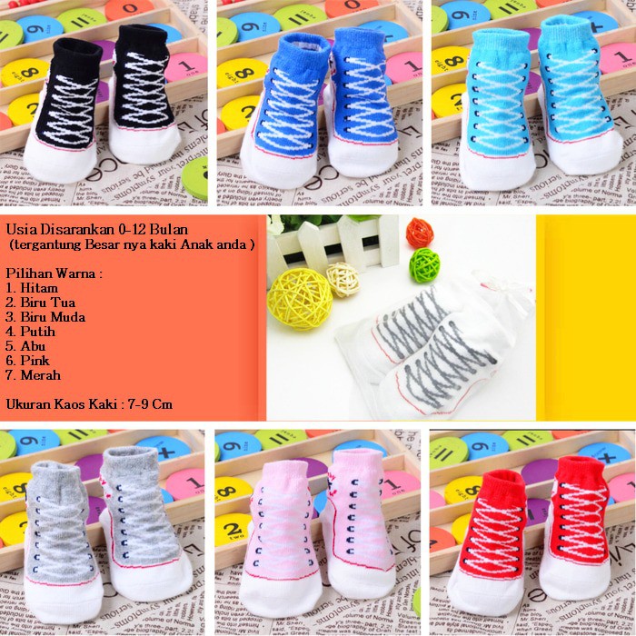 Kaos Kaki Bayi / Baby Socks Lucu Model Sepatu 0-3 Bulan