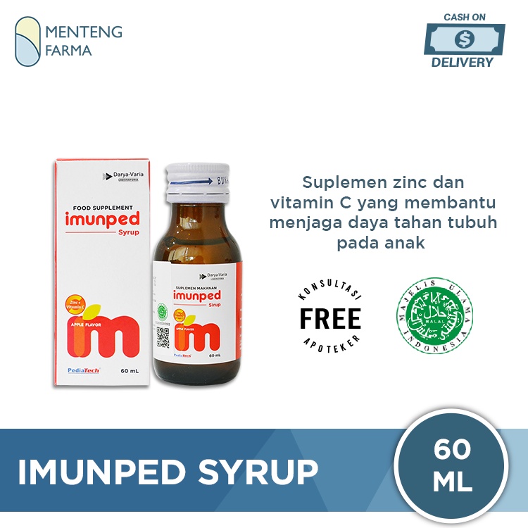 Imunped Sirup 60 mL - Suplemen Zinc dan Vitamin C Anak