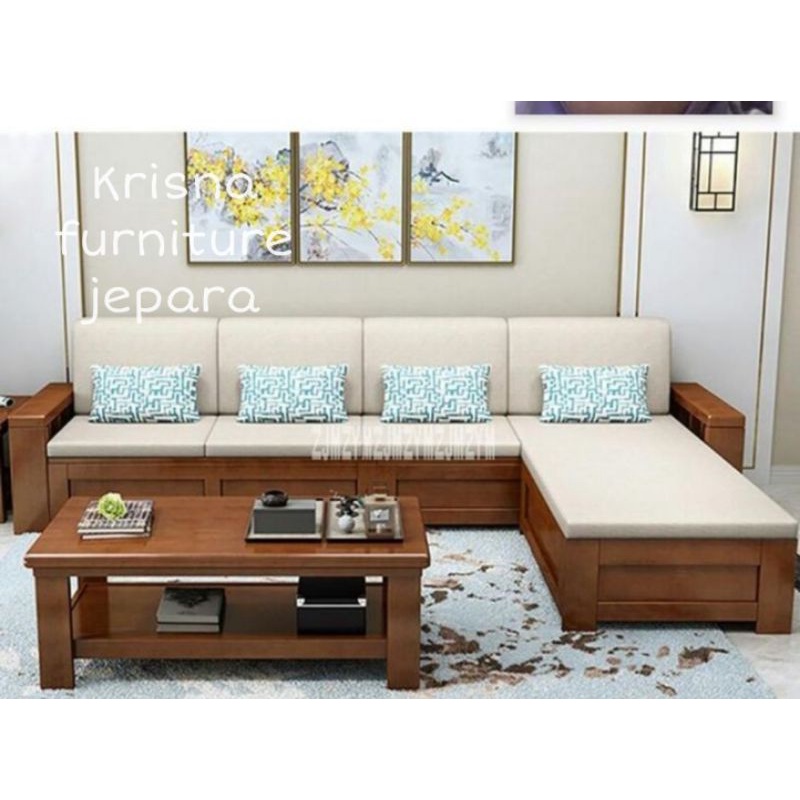 KURSI TAMU SUDUT KAYU JATI CUSTOME MEWAH/FURNITURE JEPARA