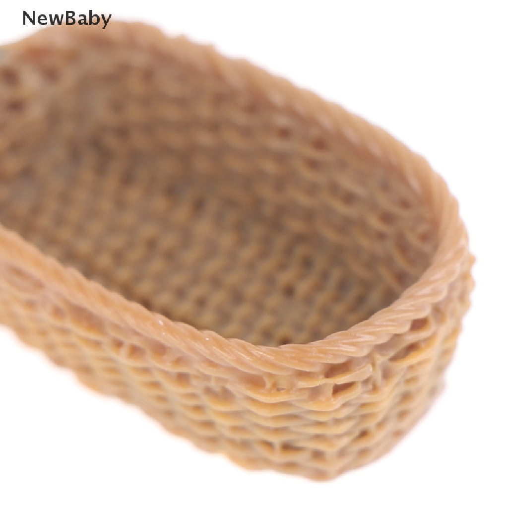 Newbaby Miniatur Keranjang Roti / Makanan Bahan Resin Skala 1: 12 Untuk Aksesoris Rumah Boneka