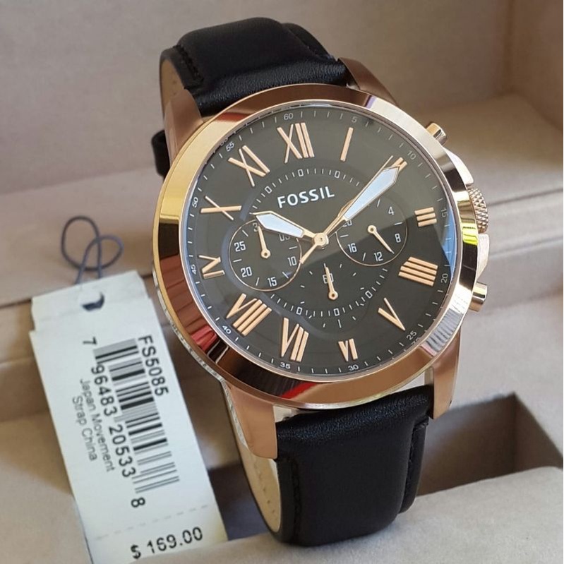 JAM TANGAN PRIA TERLARIS FO-SSIL FS-5085 SERIES STRAP KULIT