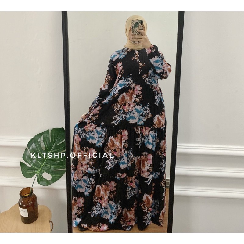 DRESS RAYON / DRESS SYAR’I / GAMIS SYARI / GAMIS PREMIUM-Kines blue