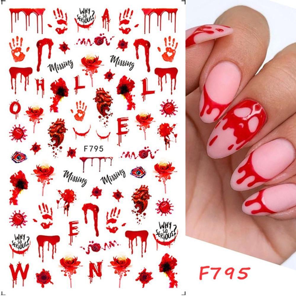 Stiker Kuku Motif Daun Maple Ular Untuk Manicure