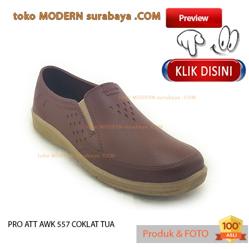 Sepatu pria casual karet slip on pantovel tanpa tali anti air