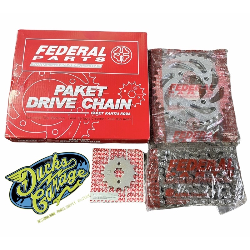 gear set gear depan gear belakang set rantai suzuki rc80 rc100 rc100 smash shogun federal dus merah