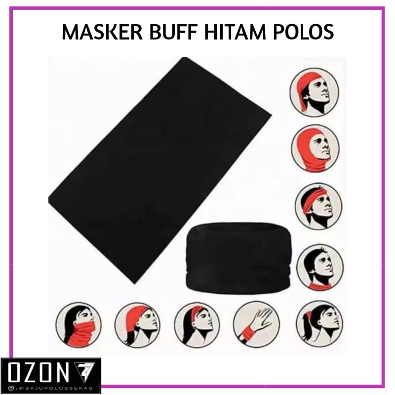 Masker Baff Multifungsi Hitam Polos Murah