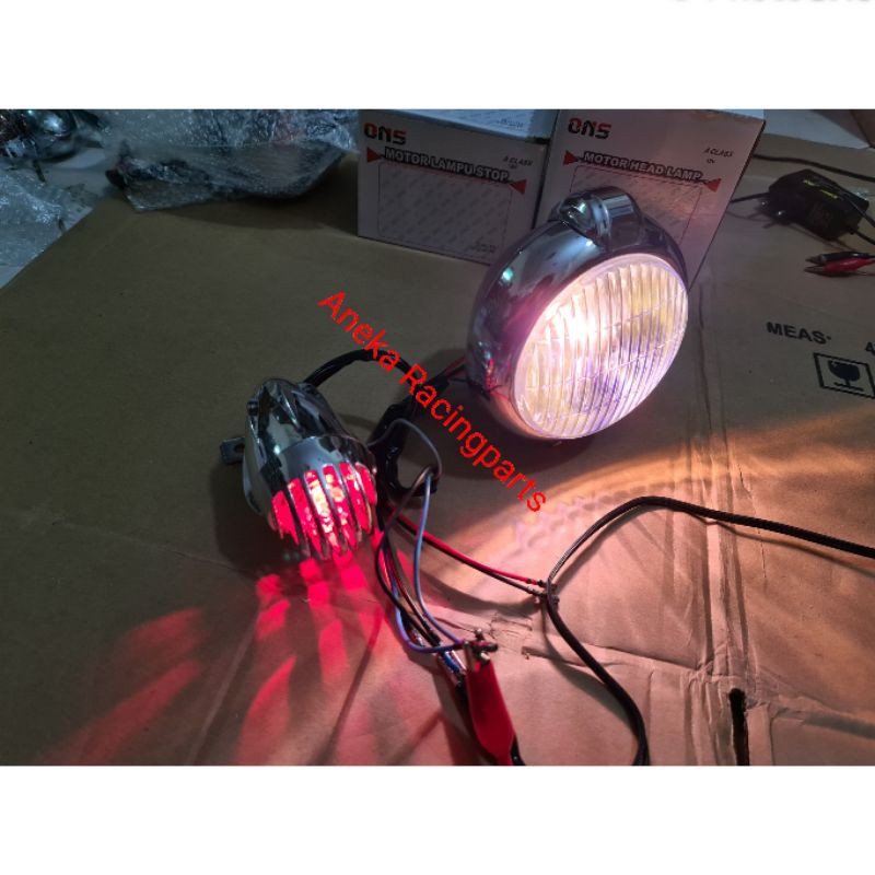 lampu motor japstyle depan belakang krum / lampu jep klasik depan belakang-2