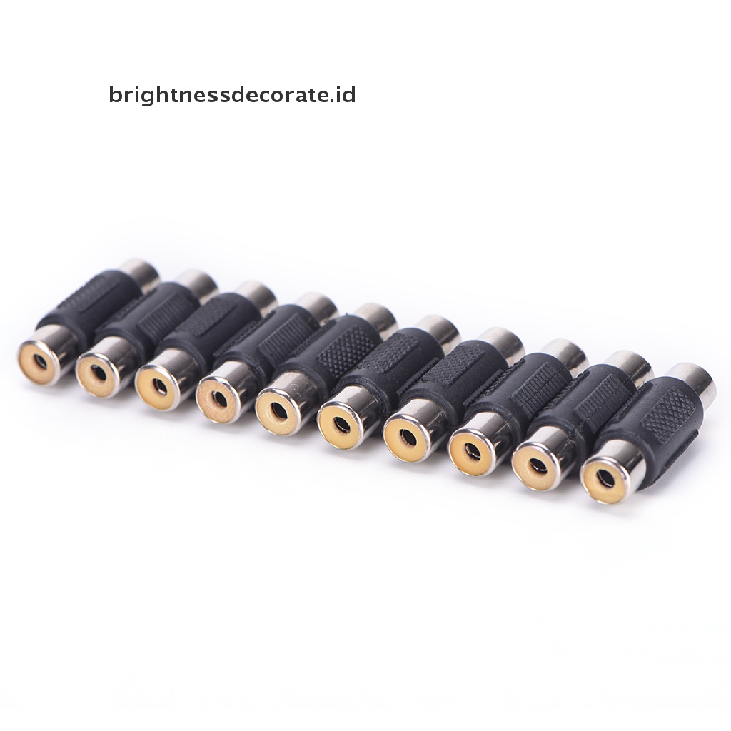 (Birth) 10pcs Adapter Kabel Audio Video Av Rca Female Ke Female