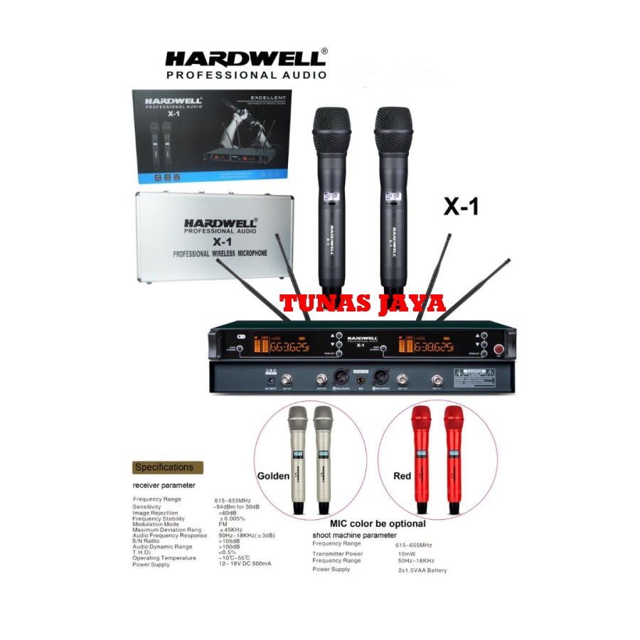 Mic Wireless HARDWELL X1 - X 1ORIGINAL2 Mic Handheld + HARDCASE