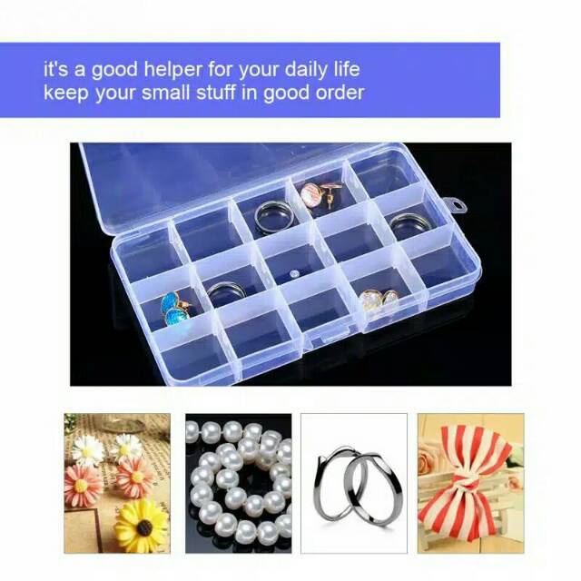 Storage Box Case Organizer Kotak Tempat Penyimpanan Serbaguna perhiasan Manik-Manik Obat Mur