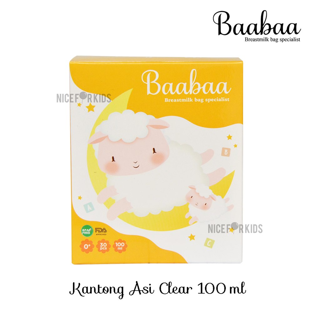 BaaBaa Breastmilk Storage Plastik Kantong Asi 100ml Kantung Plastik Penyimpanan Asip Murah BPA Free