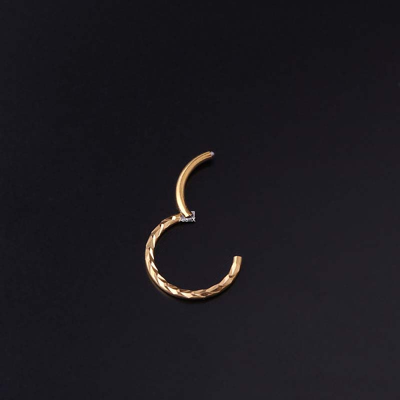 1pc Anting Tindik Hidungtulang Rawan Telinga Desain Gandum 16Gauge Gaya Simple Untuk Wanita