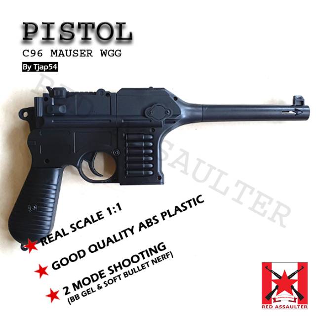 Pistol Mainan Anak Tembakan Kokang C96 Mauser Water Gel Gun Wgg Spring Soft Bullet Nerf Shopee Indonesia