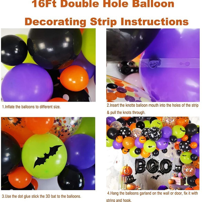 Set Balon Lateks Aluminum Foil Tema Halloween Untuk Dekorasi Pesta