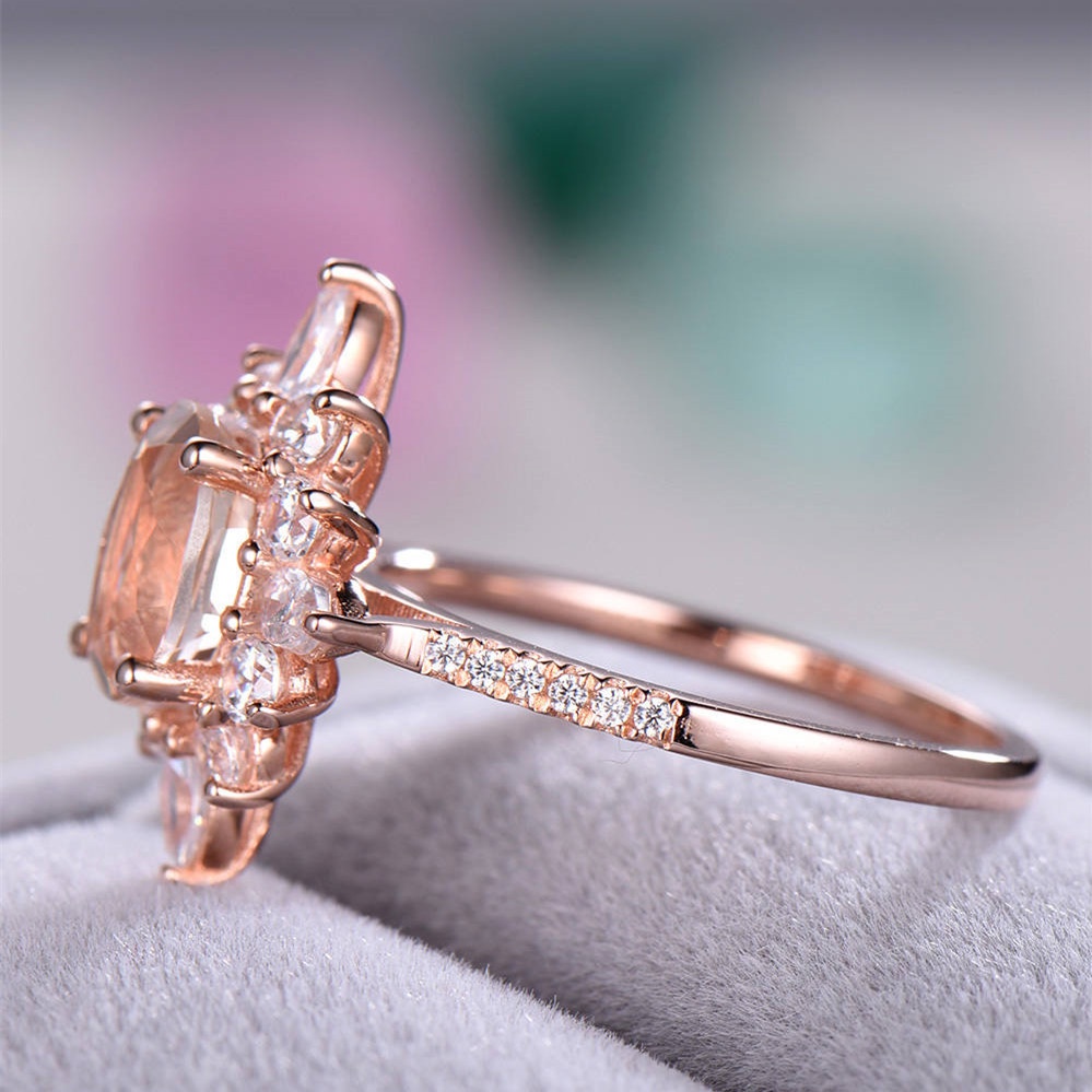 Cincin Bahan Sterling Silver 925 Warna Rose Gold Hias Berlian Kreatif Untuk Wanita Ccc22