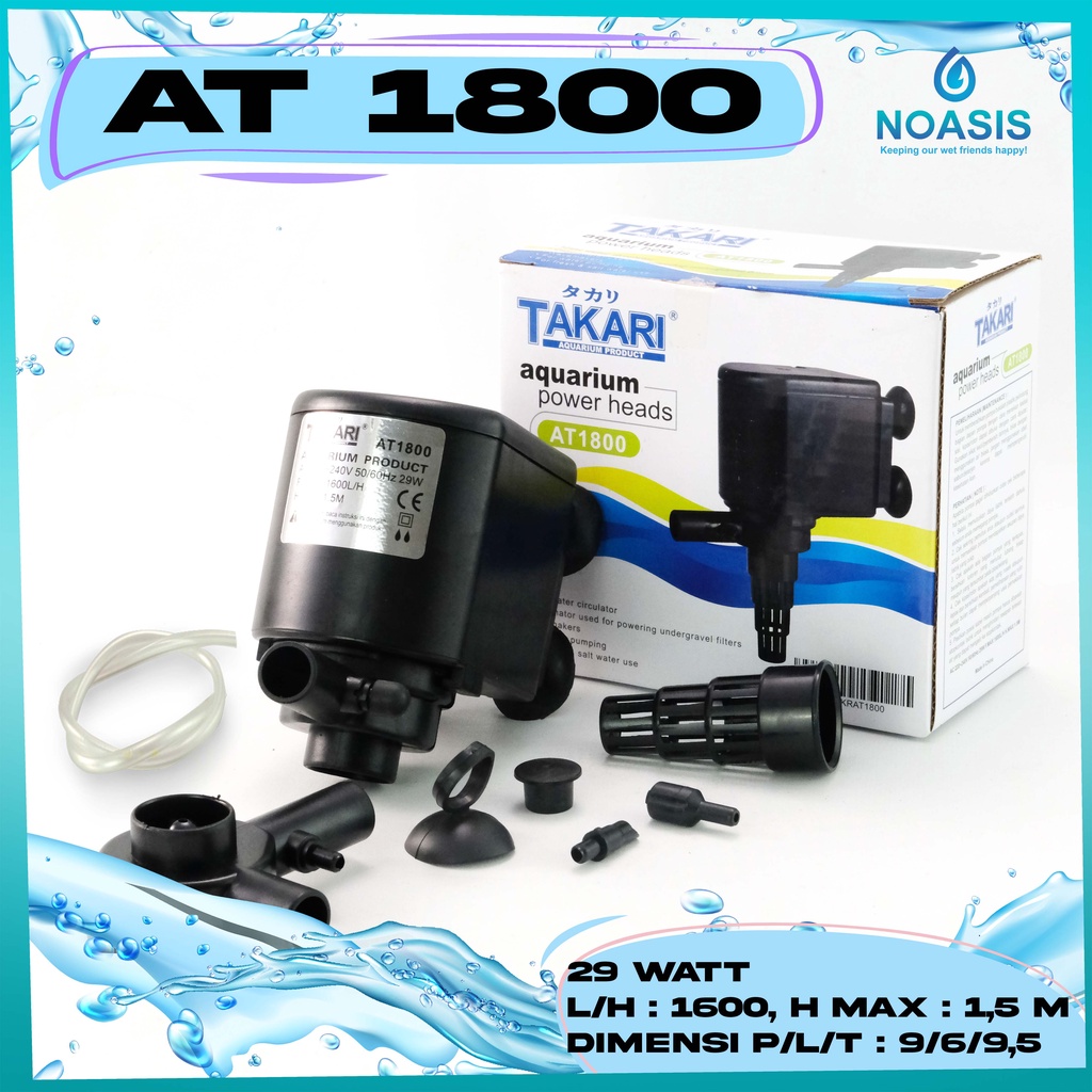 POMPA AIR POWER HEAD AQUARIUM TAKARI AT 1800 SUBMERSIBLE PUMP