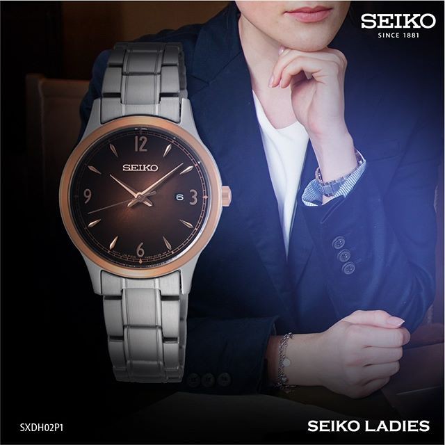 Seiko Ladies SXDH02P1 Quartz Brown Gradation - Jam Tangan Wanita SXDH02