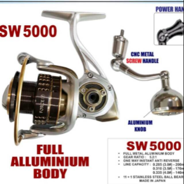 Reel kenzi force 1 sw ukuran 5000. Power handle