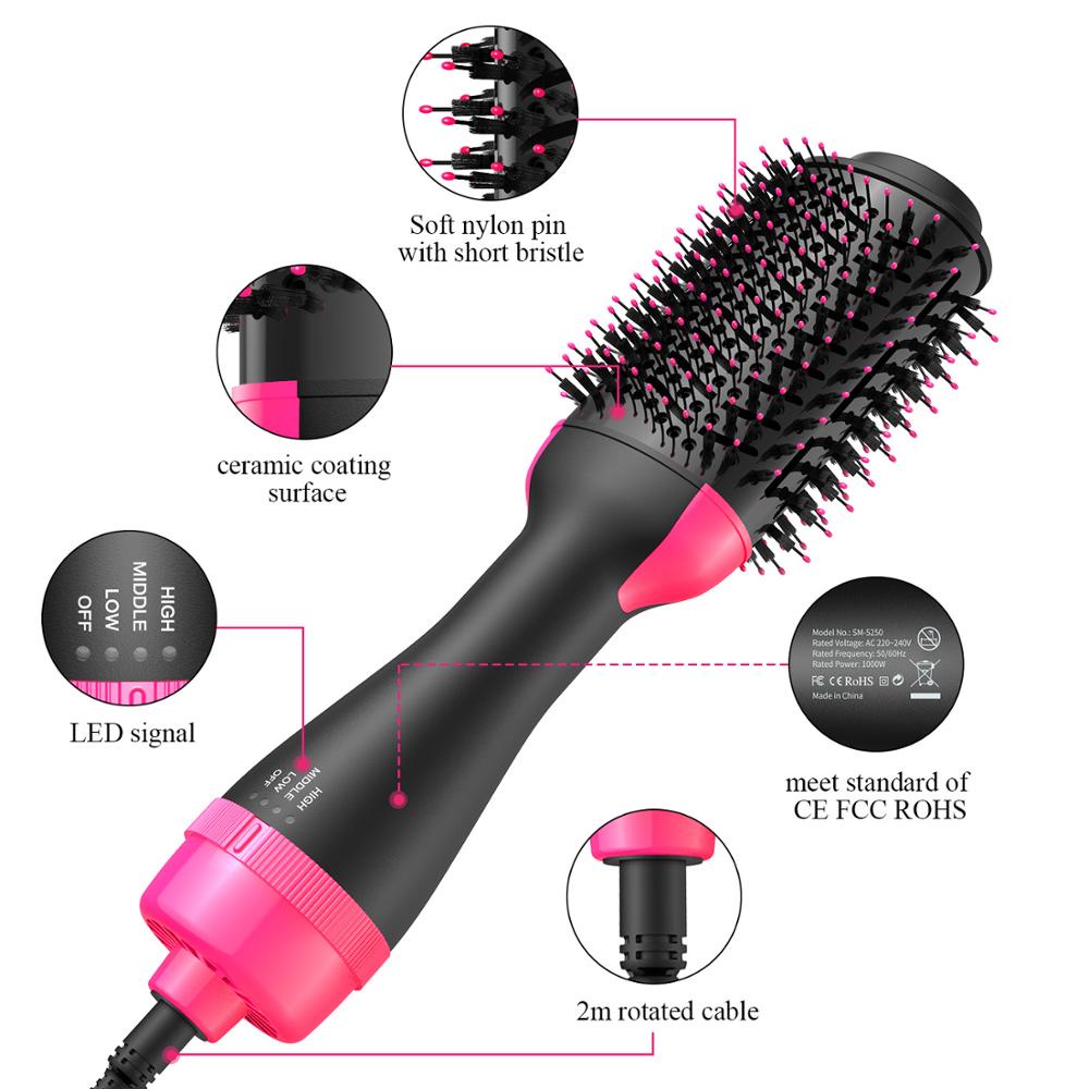 Sisir Elektrik Ion 1000W Meluruskan Rambut Melembutkan Menambah Volume Menebalkan Cepat mengeringkan kering Rambut One-Step Electric Hair Drier Comb Hair Straightener Hair Curler Brush Negative Ion Generator Hair Straightener Hair Curler