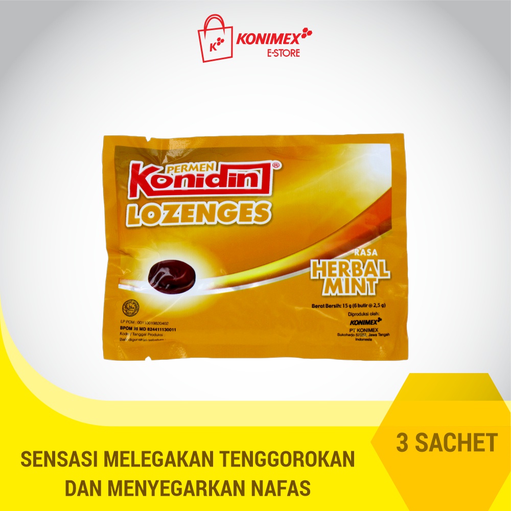 

Konidin Lozenges Herbal - 3 sachet Permen Lozenges Rasa Herbal Mint