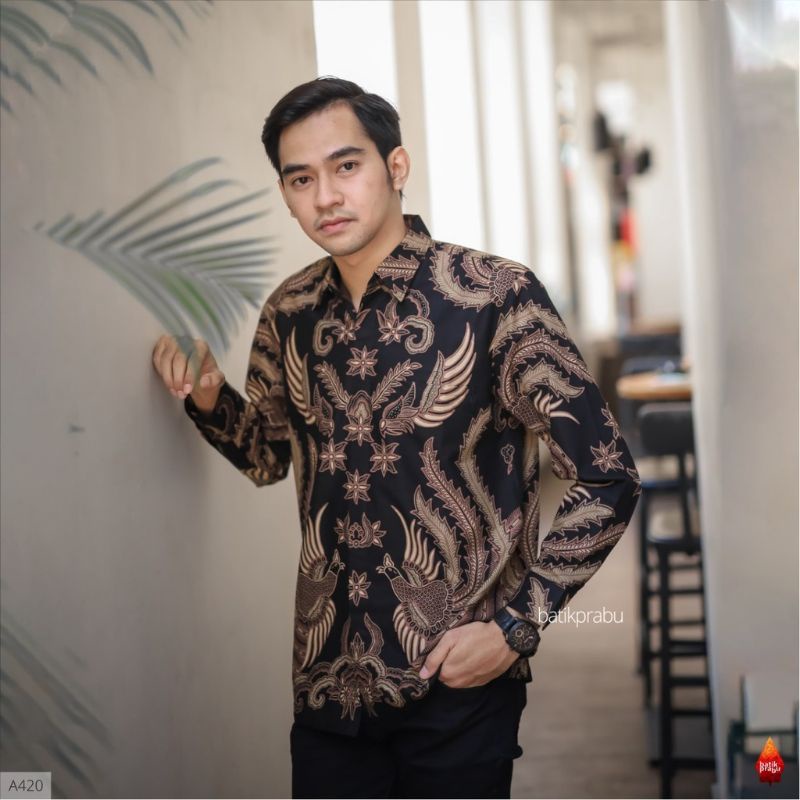 Baju Kemeja batik pria cowok cowo lengan panjang pendek pekalongan solo seragam keris premium BG11