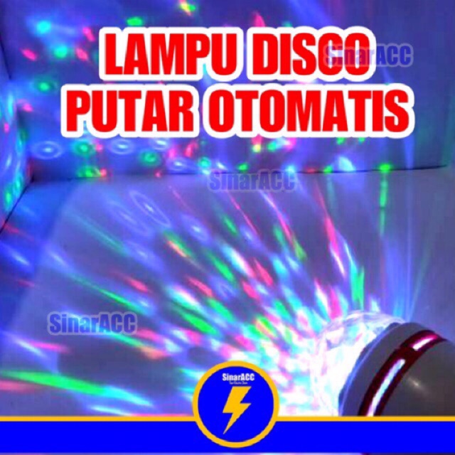 Lampu disco putar otomatis 17an agustusan color lampu disko warna warni rotating light lamp procyon