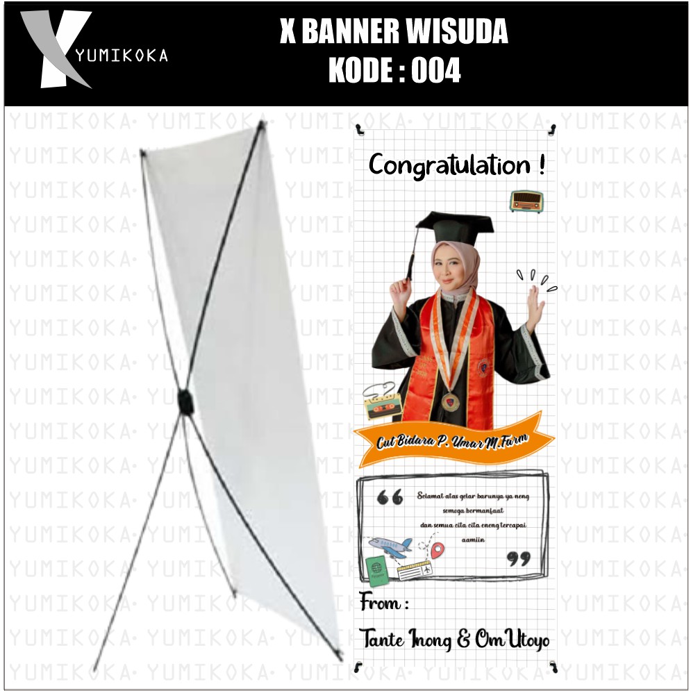 BANNER BENER BANER STAND SPANDUK WISUDA ULANG TAHUN PERNIKAHAN KELULUSAN SIDANG PROKES CUSTOME DESAI