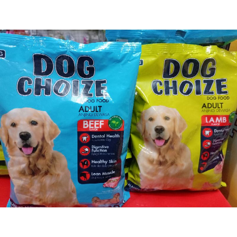 MAKANAN ANJING DOG CHOIZE BEEF &amp; LAMB 800GR SETARA BOLT DOG