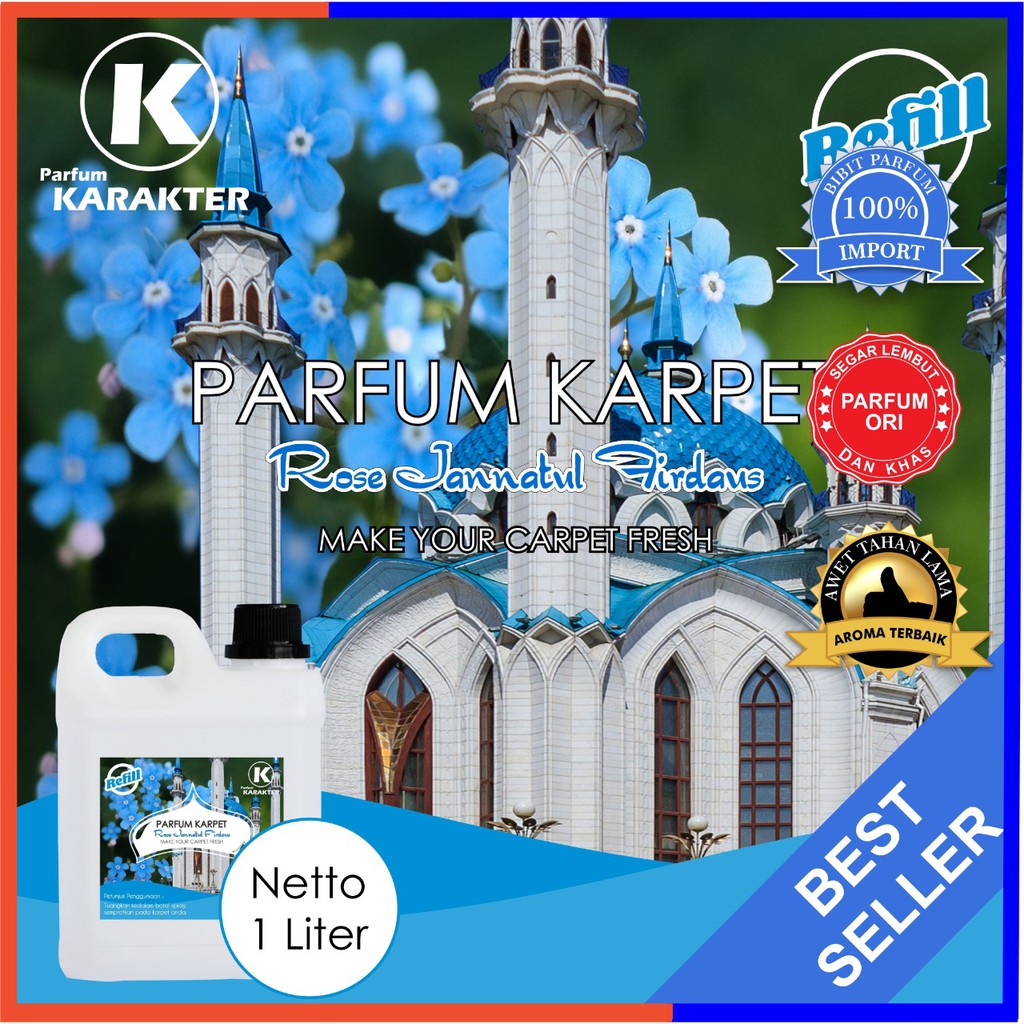 Parfum Karpet Aroma Jannatul Firdaus | Wangi Segar &amp; Tahan Lama | Kemasan Refil 1 Liter | Bisa Cod | Terlaris