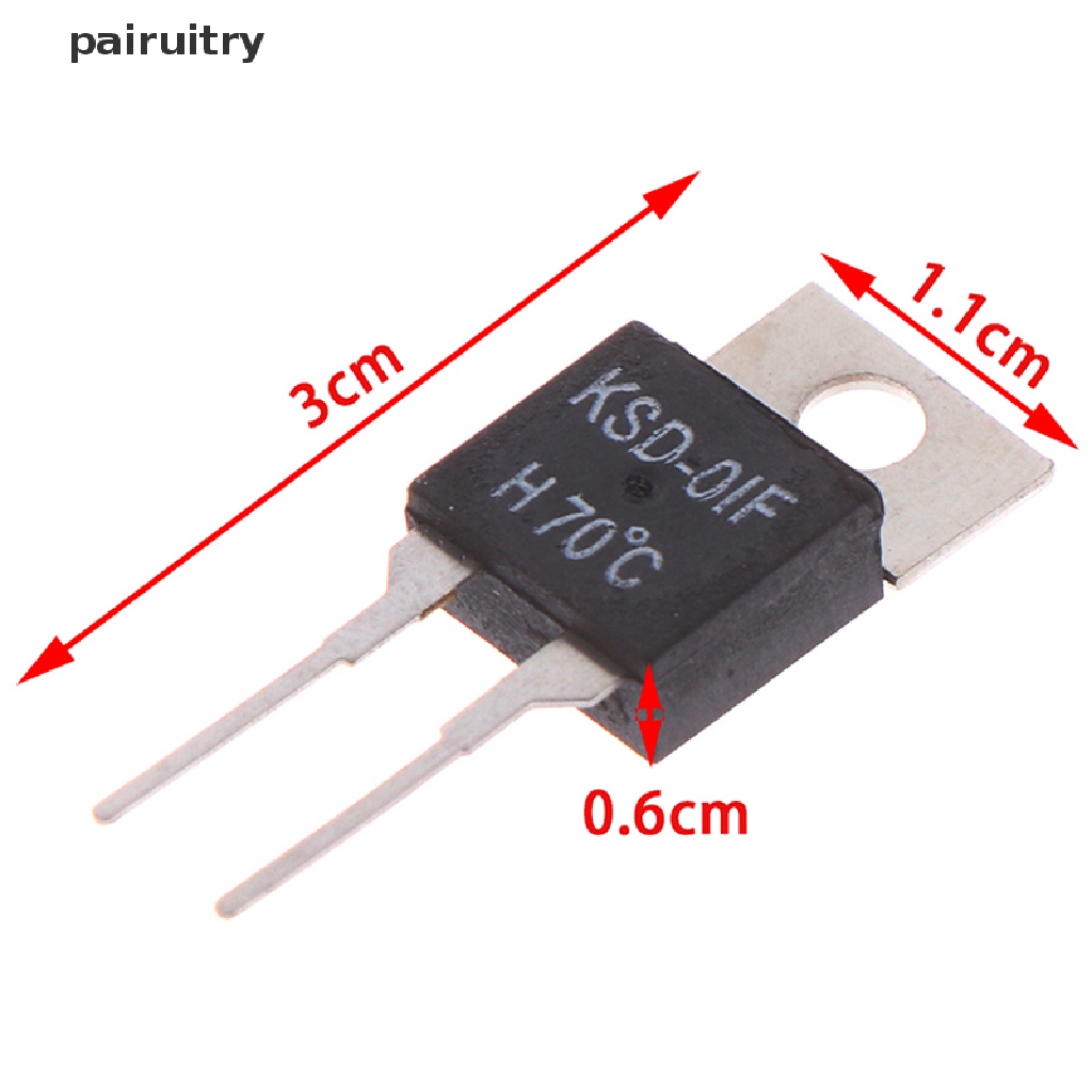 Prt 2Pcs Saklar Sensor Suhu Termostat KSD-01F 70 Degc PRT