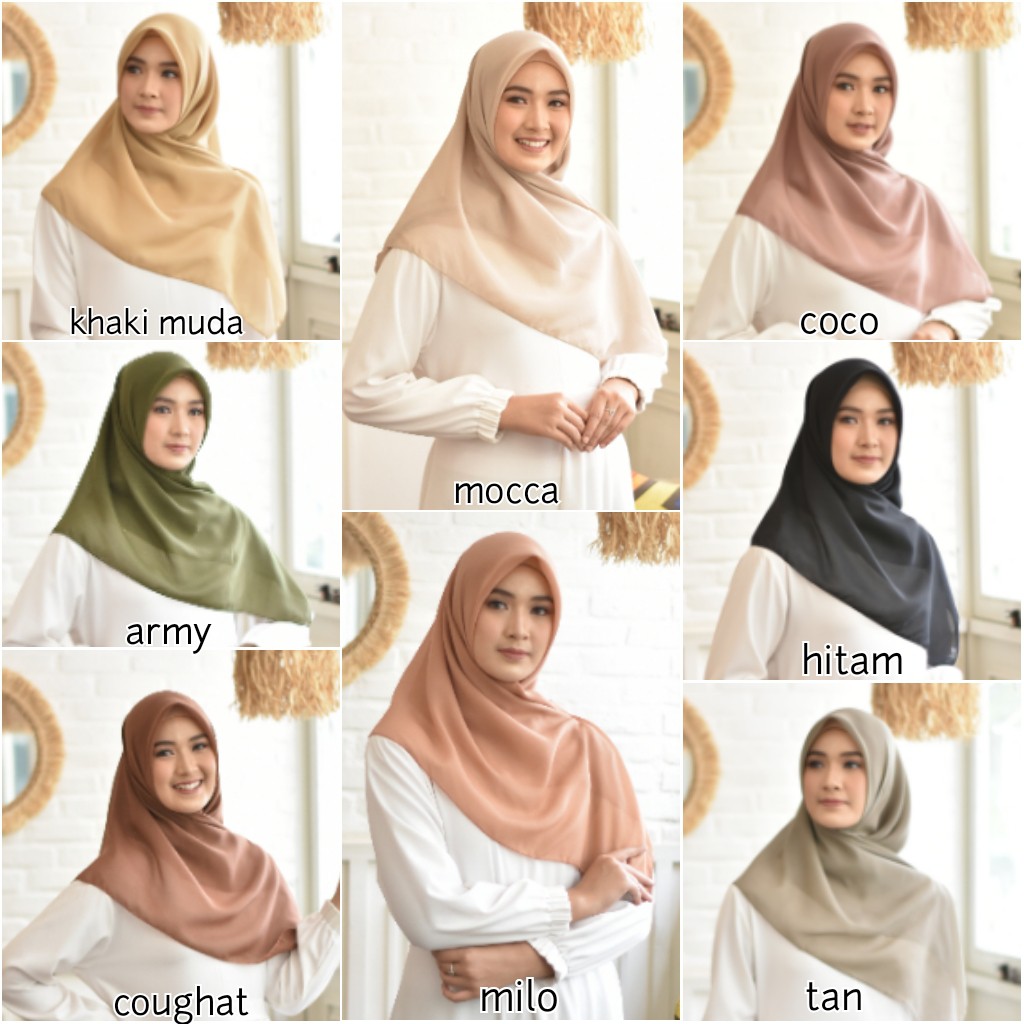 Hijab Bella Square warna  part 1 Kerudung Segiempat 