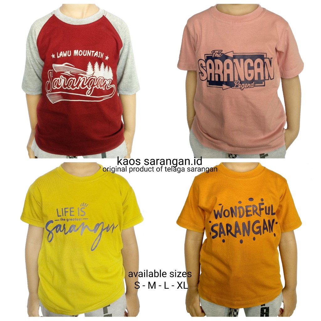 Kaos Sarangan Anak Lengan Pendek Cotton Combed 24s | Kaos Anak Cewek Cowok | kaos Souvenir