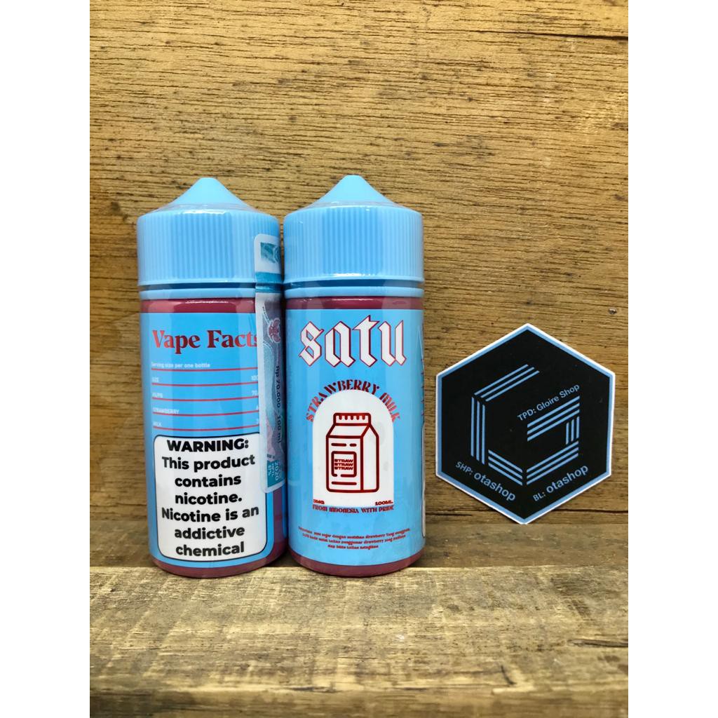 100ml - Satu STRAWBERRY MILK by IndoBrew 3mg 6mg liquid vape vapor lokal pita cukai premium 1