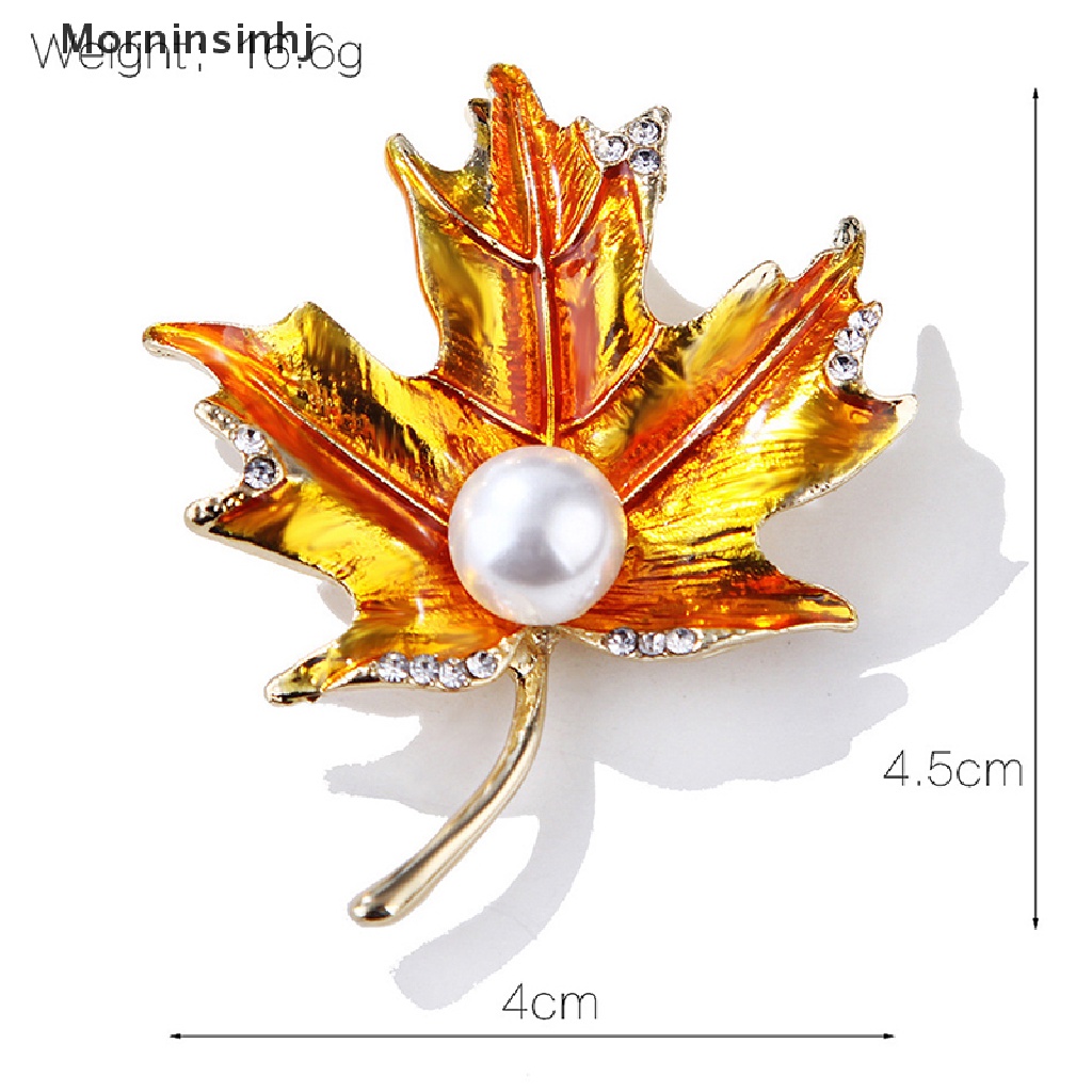 Mornin Maple Leaf Bros Mutiara Klasik Tanaman Bros Pin Wanita Perhiasan Aksesoris id