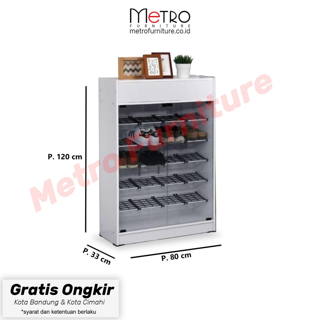 Rak sepatu Lemari sepatu pintu kaca