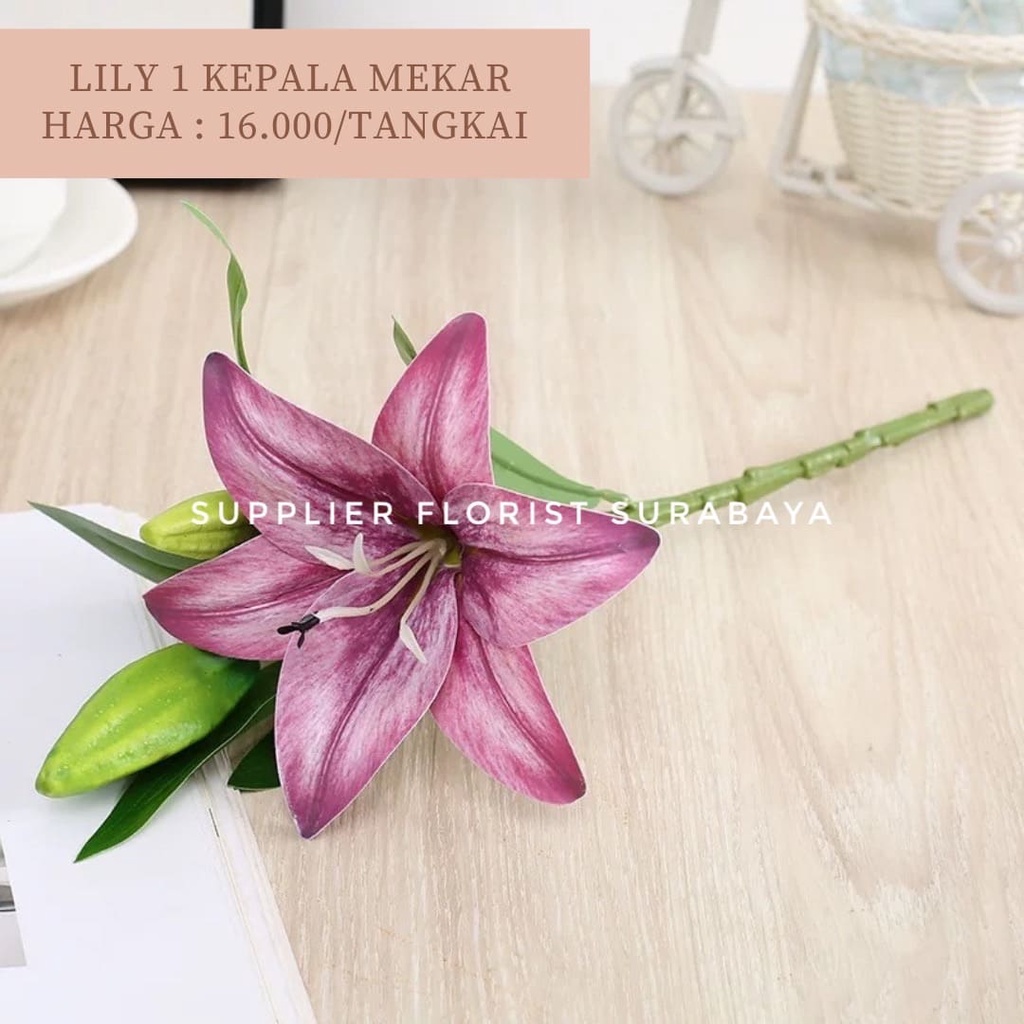 LILY BUNGA PALSU LILY BAHAN LATEX REAL TOUCH TIGER LILY ARTIFICIAL FLOWER ARTIFICIAL LILY BUNGA MAINAN TANAMAN HIAS