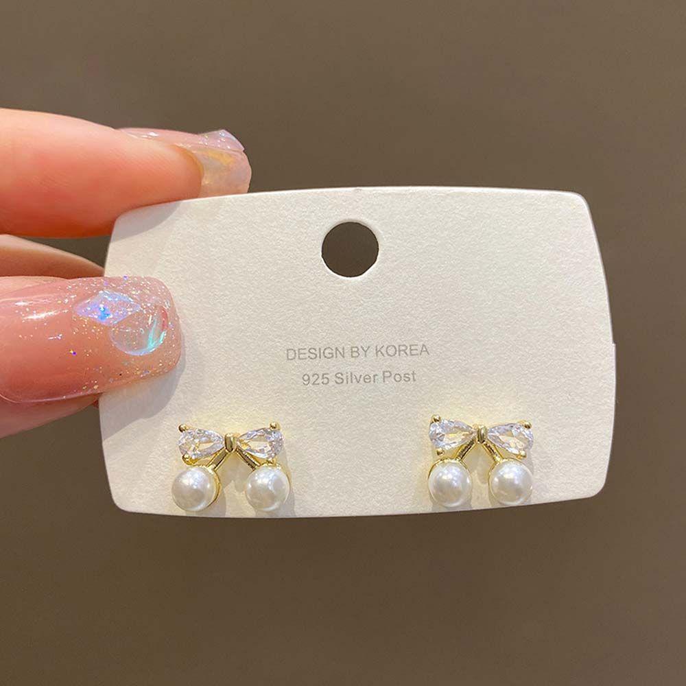 Mxbeauty Anting Mutiara Fashion Pesta Pernikahan Cherry Zirkon Wanita Ear Hook