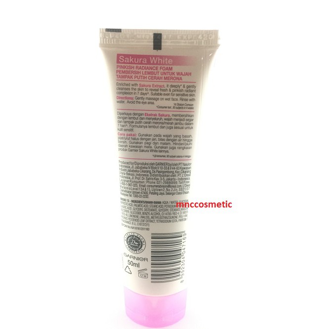 Garnier Sakura White Facial Foam 100ml/50 ml