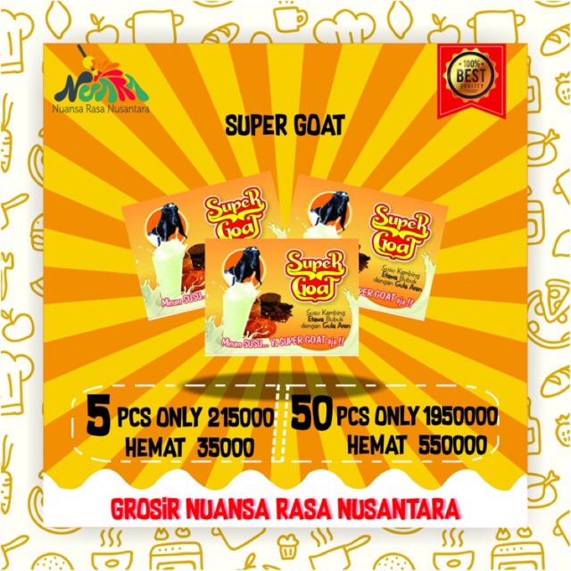 

[ PAKET GROSIR 50 BOX TERMURAH ] SUPER GOAT - Susu Kambing Etawa Gula Aren Minuman Sehat Bandung