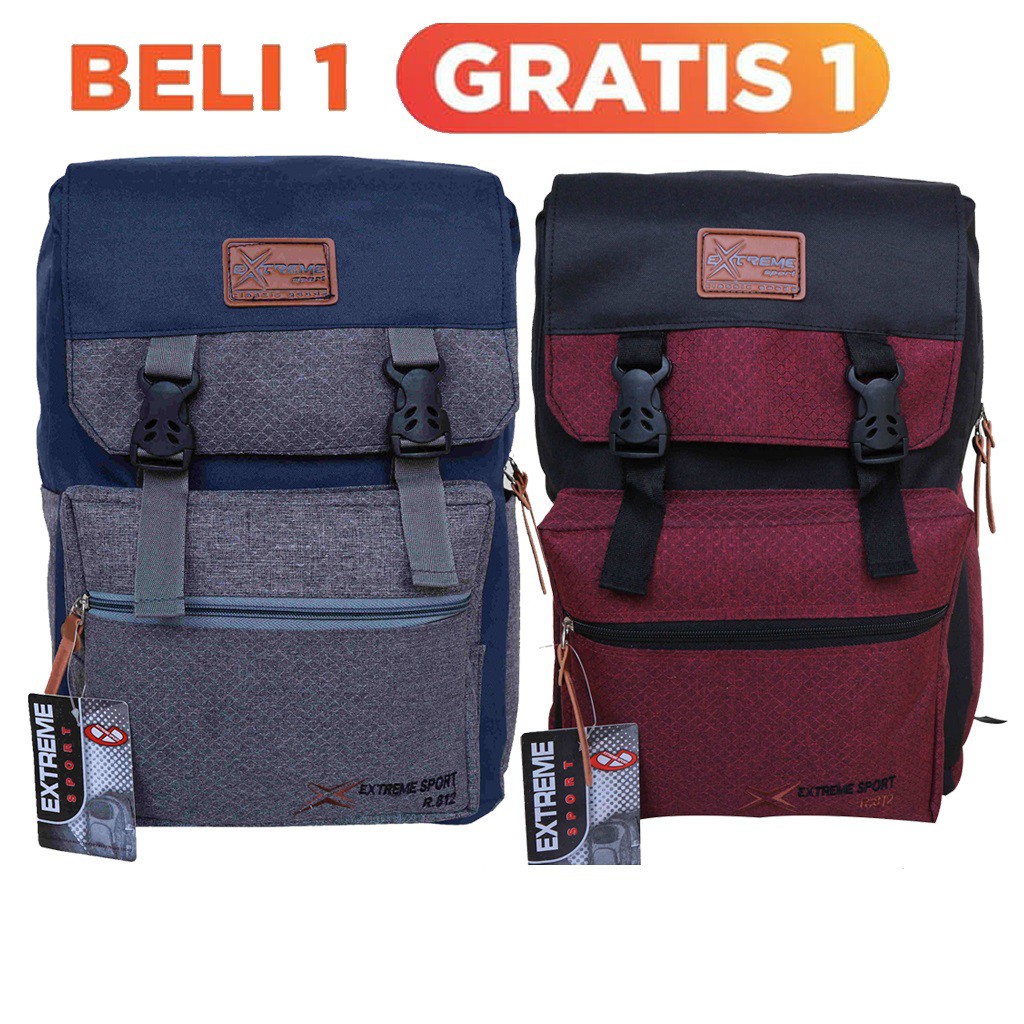 BELI 1 GRATIS 1 - TAS RANSEL EXTREME SAGA BACKPACK DISTRO KEKINIAN SLOT LAPTOP FREE RAINCOVER