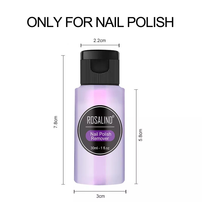 ROSALIND Aceton /Nail Polish Remover 30 ml Cairan Penghilang Warna Kutek Nail Art Bagus