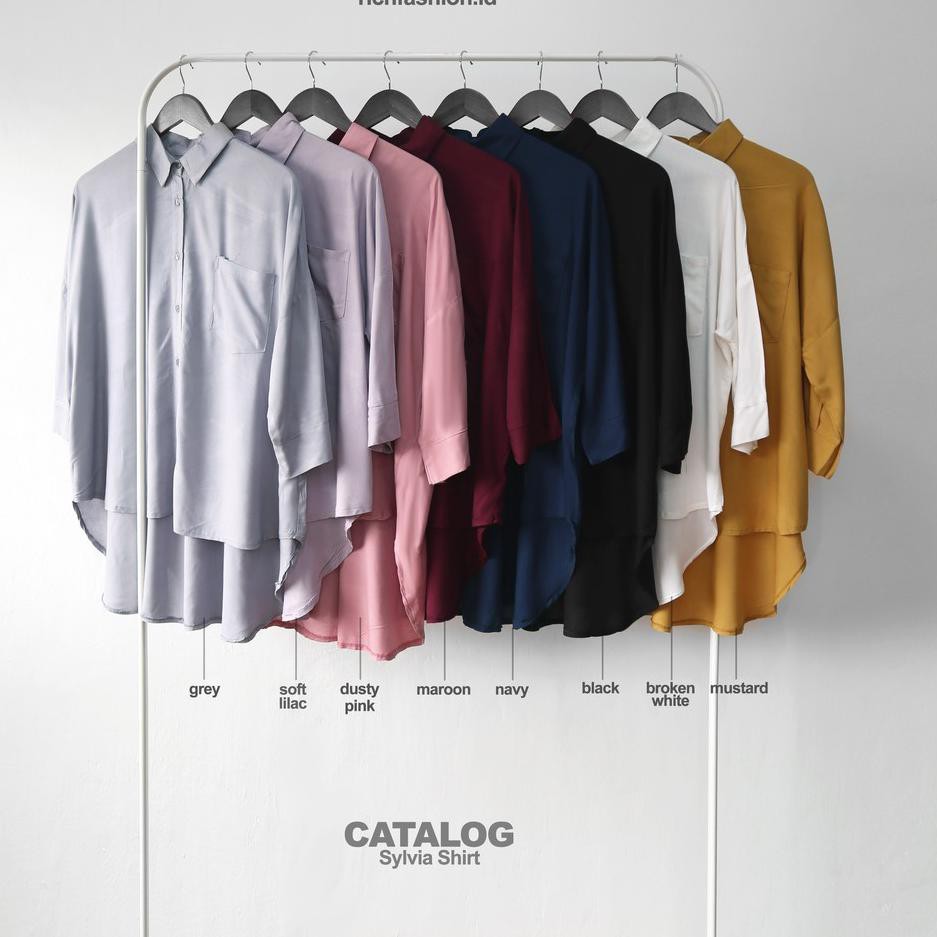 ➺ Sylvia Kemeja Polos Katun ➦