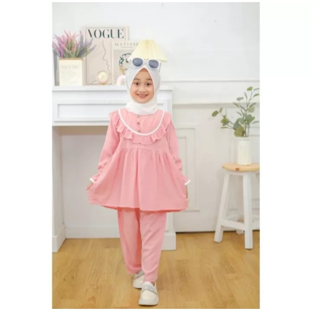 SET NADIA KIDS SETELAN ANAK PEREMPUAN TERBARU CRINKLE AIRFLOW size 4 6 8 10 tahun