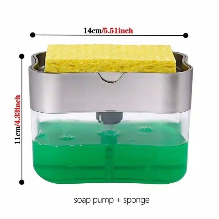 PUMP Dispenser HOLDER SPONGE Dispenser Sabun Spons Cuci Piring 2in1