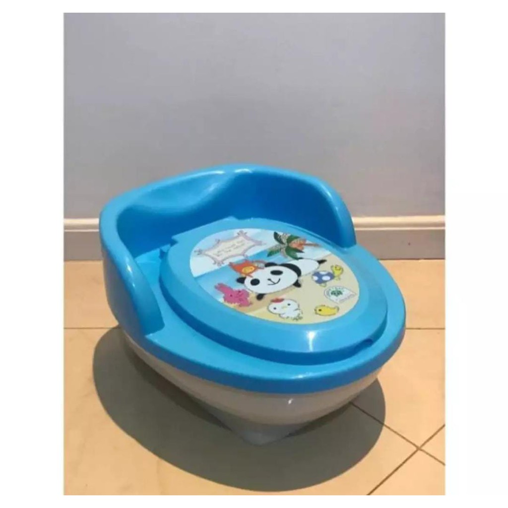 Potty Training Portable Closet Duduk Anak Pispot Green Leaf Villeroy / Pispot Anak / Pispot Plastik