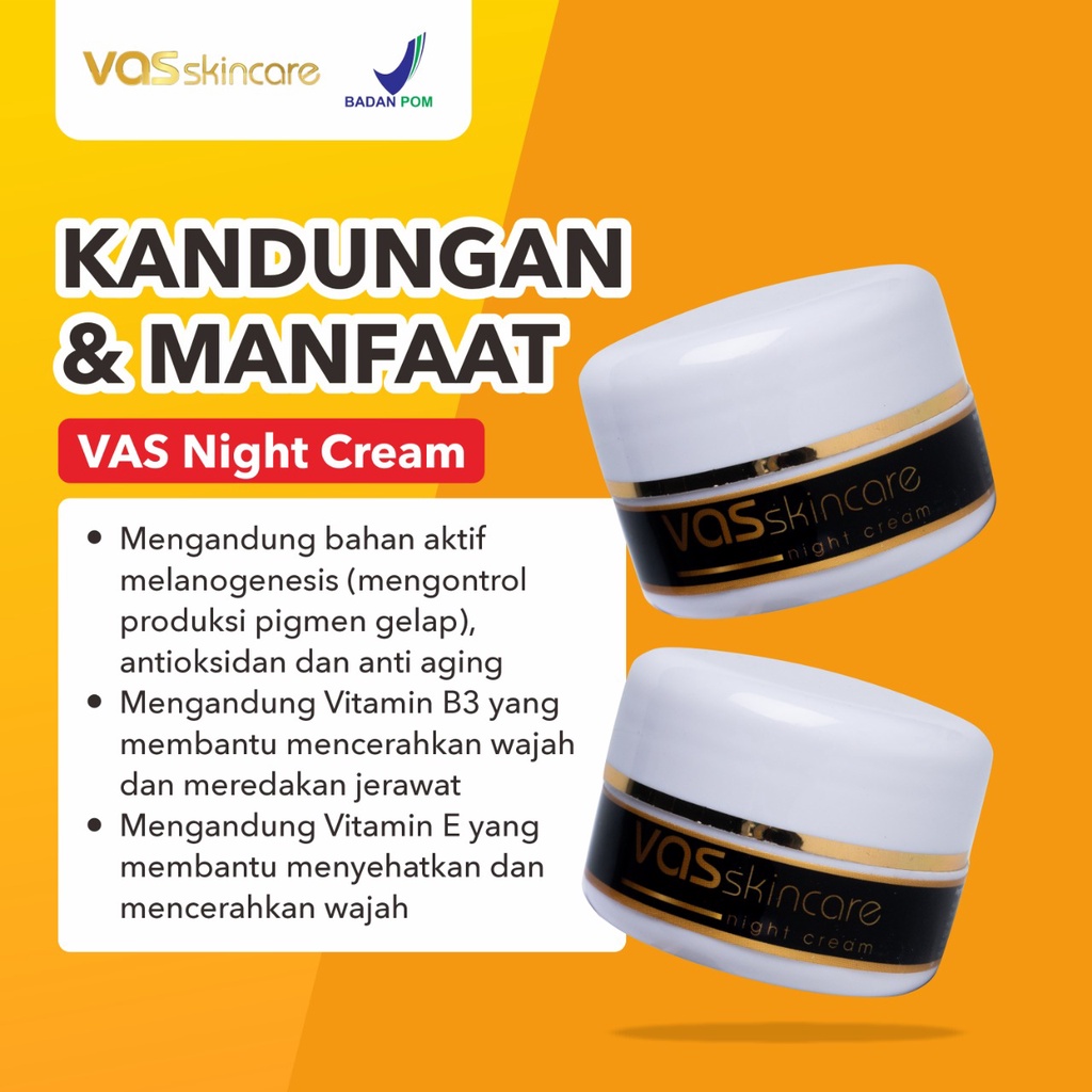 Night krim vas skincare cream glowing mencerahkan wajah dan meredakan jerawat ampuh bpom alami asli original