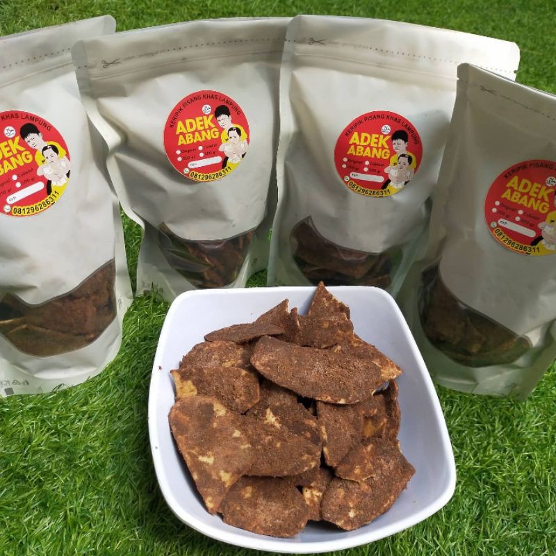 

keripik pisang cokelat khas lampung kemasan